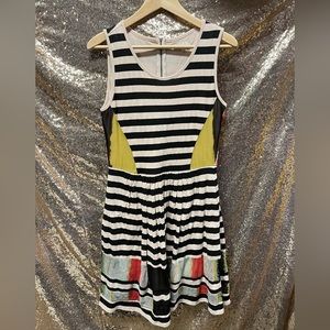 Fit & Flare mixed pattern unique dress